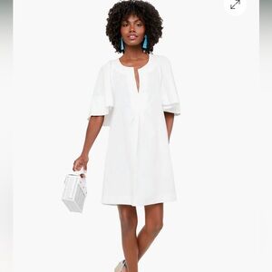 Tuckernuck Pomander Place White Finley Flutter Sleeve Dress, size Medium